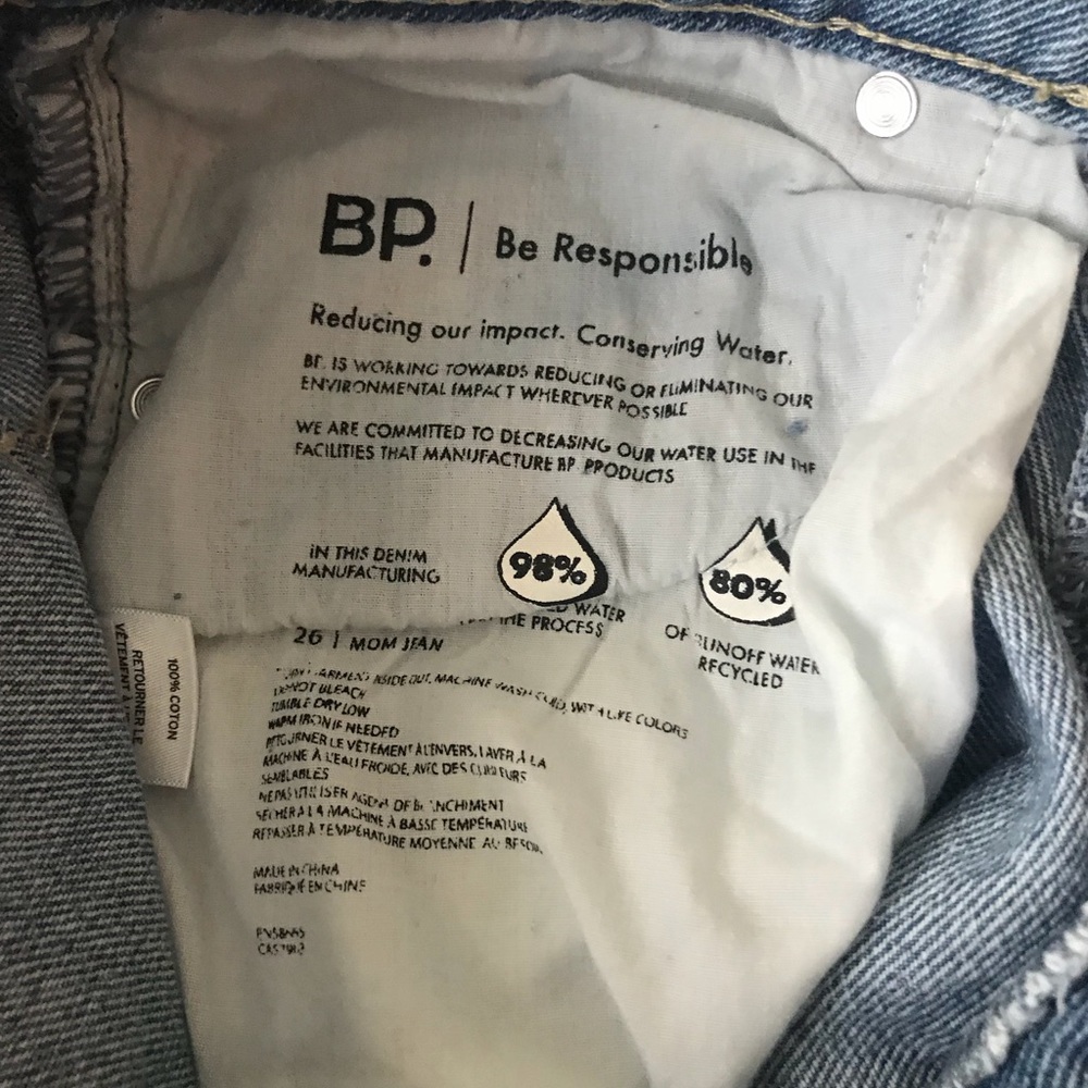Bp Blue Ripped Distressed High Rise Mom Jeans - Picture 9 of 14